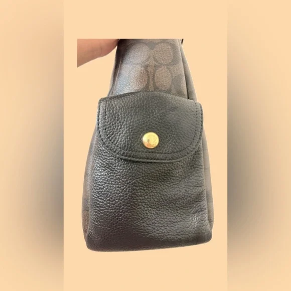 Coach Pennie Signature Canvas Pebble Leather Shoulder Bag - Picture 2 of 7